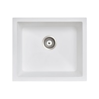 ACA 533x457x205mm White Granite Stone Single Kitchen Laundry Sink Drop In/Undermount