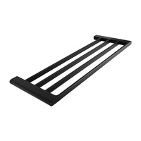 ACA 600mm Bathroom Black Towel Rack 4 Bars Towel Rails Wall Mounted