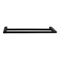 ACA 600mm Bathroom Matt Black Double Towel Rail Towel Rack Wall Mounted