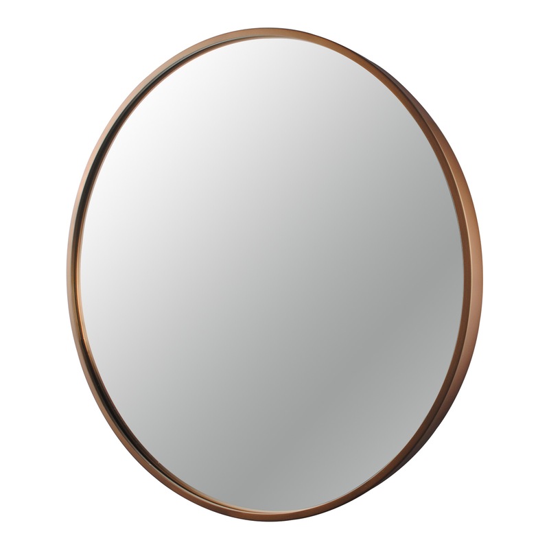 Buy 600x600x40mm Bathroom Mirror Rose Gold Stainless Steel Framed Round