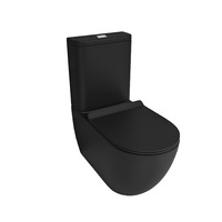 ACA Bathroom Black Ceramic Rimless Back to Wall Soft Close Toilet Suite Dual Flush