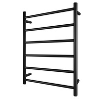 ACA Round Electric Heated Towel Rack Rail Warmer 6 Bar Black Stainless Steel SAA