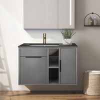ACA 750x505mm Bath Wall Hung Vanity Storage Drawer Cabinet Ceramic Top Basin