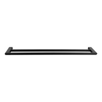 ACA 800mm Bathroom Square Black Double Towel Rail Towel Rack Wall Mounted