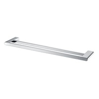 ACA 800mm Bathroom Square Chrome Double Towel Rail Towel Rack Wall Mounted