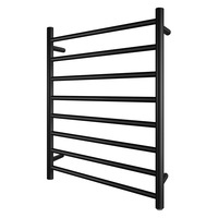 ACA Round Electric Heated Towel Rack Rail Warmer 8 Bar Black Stainless Steel SAA