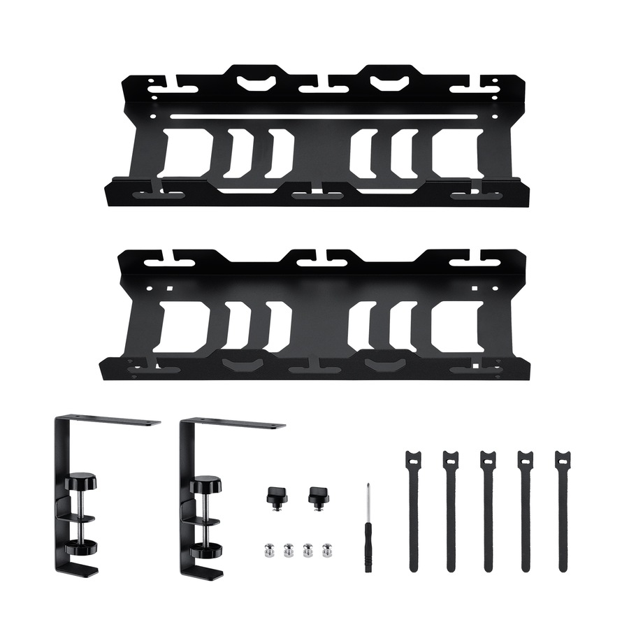 ACA 45-72cm Cable Management Organiser Under Desk Cord Basket Tray Shelf Extendable Black
