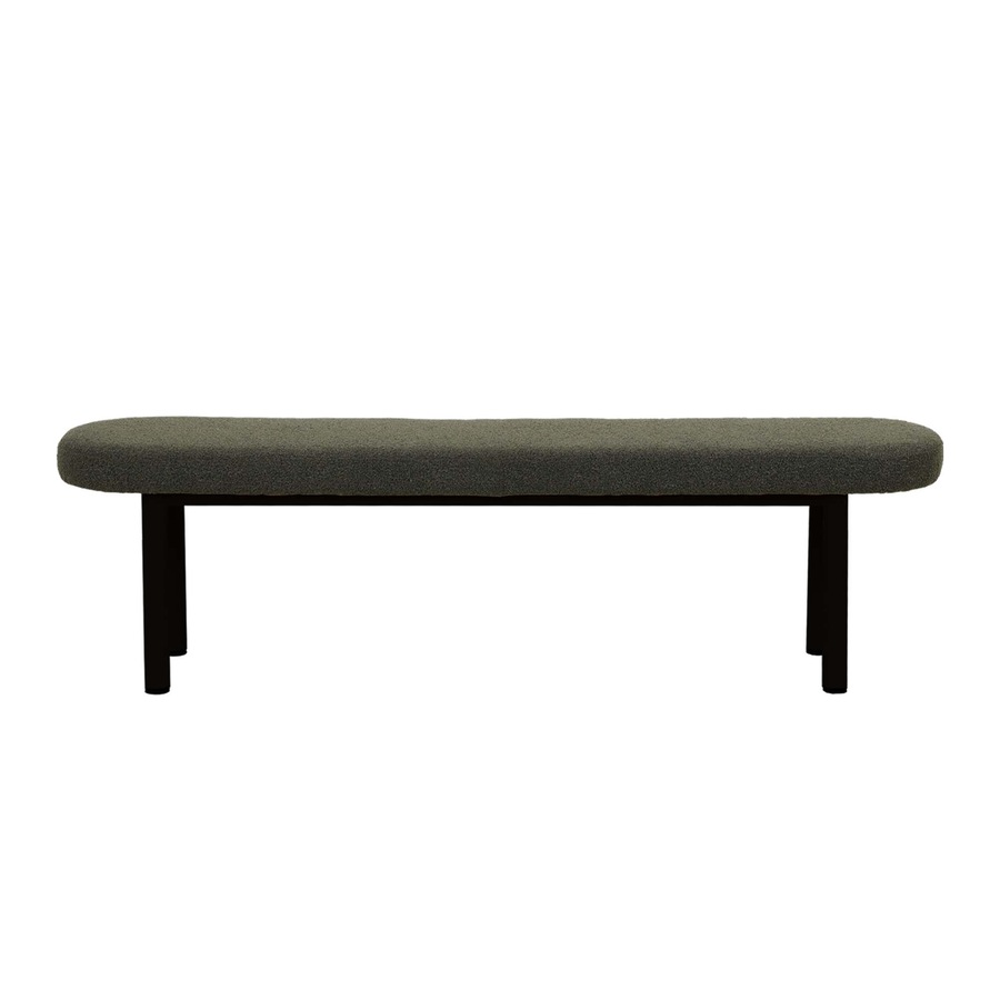 ACA 180cm Boucle Fabric Dining Bench Chair Entryway Seat Hallway Home -Dark Green