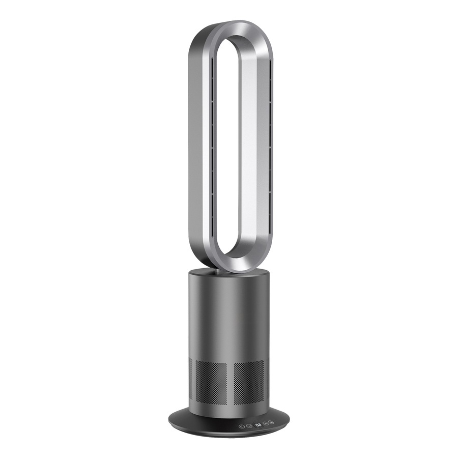 ACA 2in1 Ceramic Space Heater Bladeless Fan Tower Oscillating DC Fan with Adjustable Thermostat Black