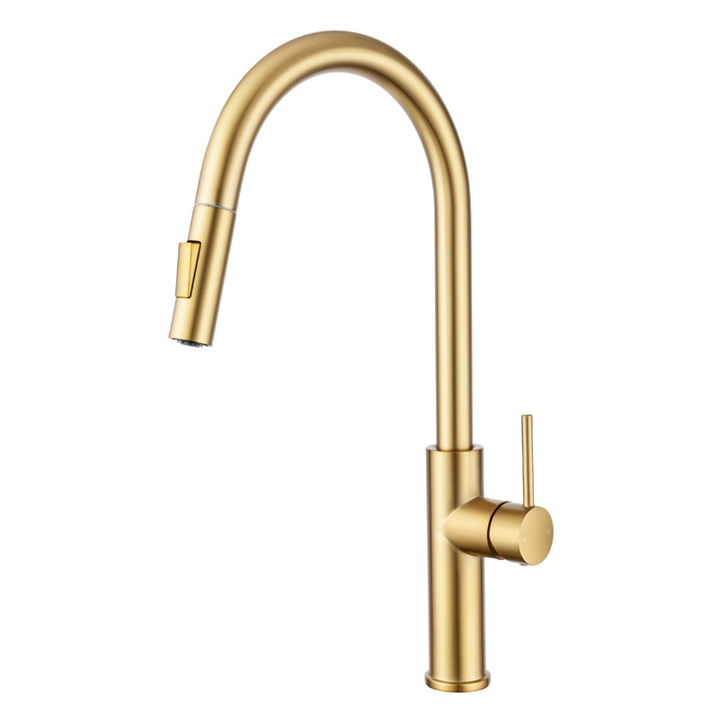 Buy ACA 440x440mm Brushed Gold Kitchen Sink With Tap Set Single Bowl Kitchen Laundry Sink ...