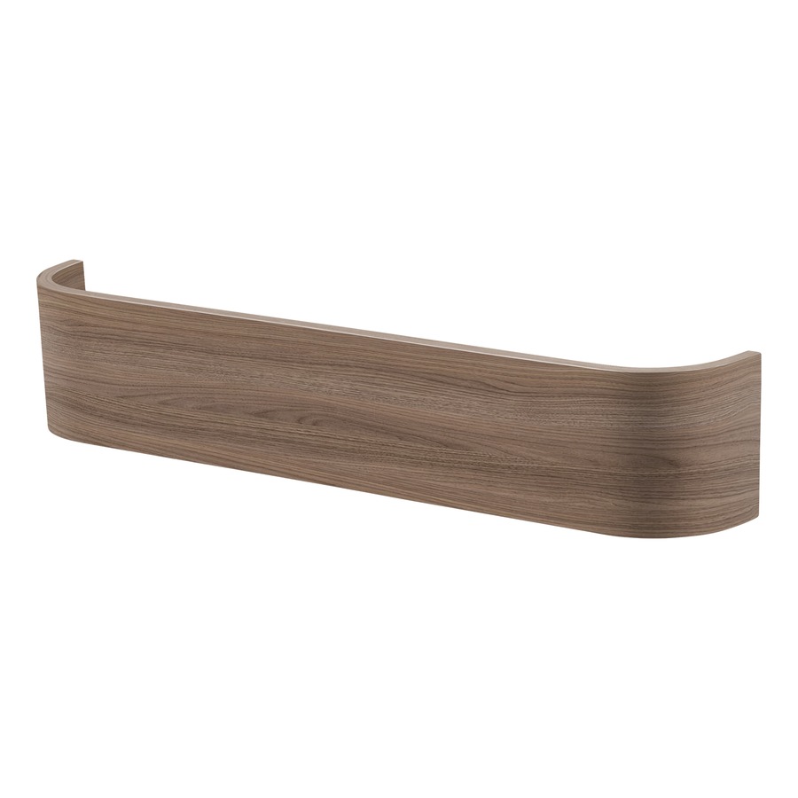 ACA 52cm Wall-Mounted Modern Design Coat Rack with Hidden Wall Hooks Floating Shelves Curved Shape Wall Decor Walnut