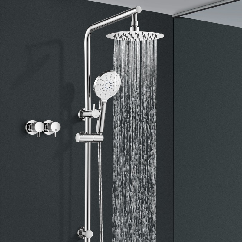 Buy ACA 8" Stainless Steel Round Shower Head Handheld Diverter Wall Arm