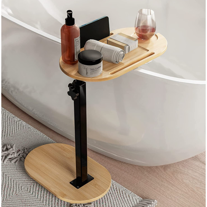 Buy ACA Bamboo Bathtub Tray Table Extendable Adjustable Bathtub Side Bath  Caddy Tray Wine Glass Phone Holder - MyDeal