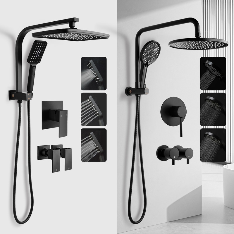 Buy ACA Bathroom Shower Head Set 10/12" Rain Handheld Heads Rectangle