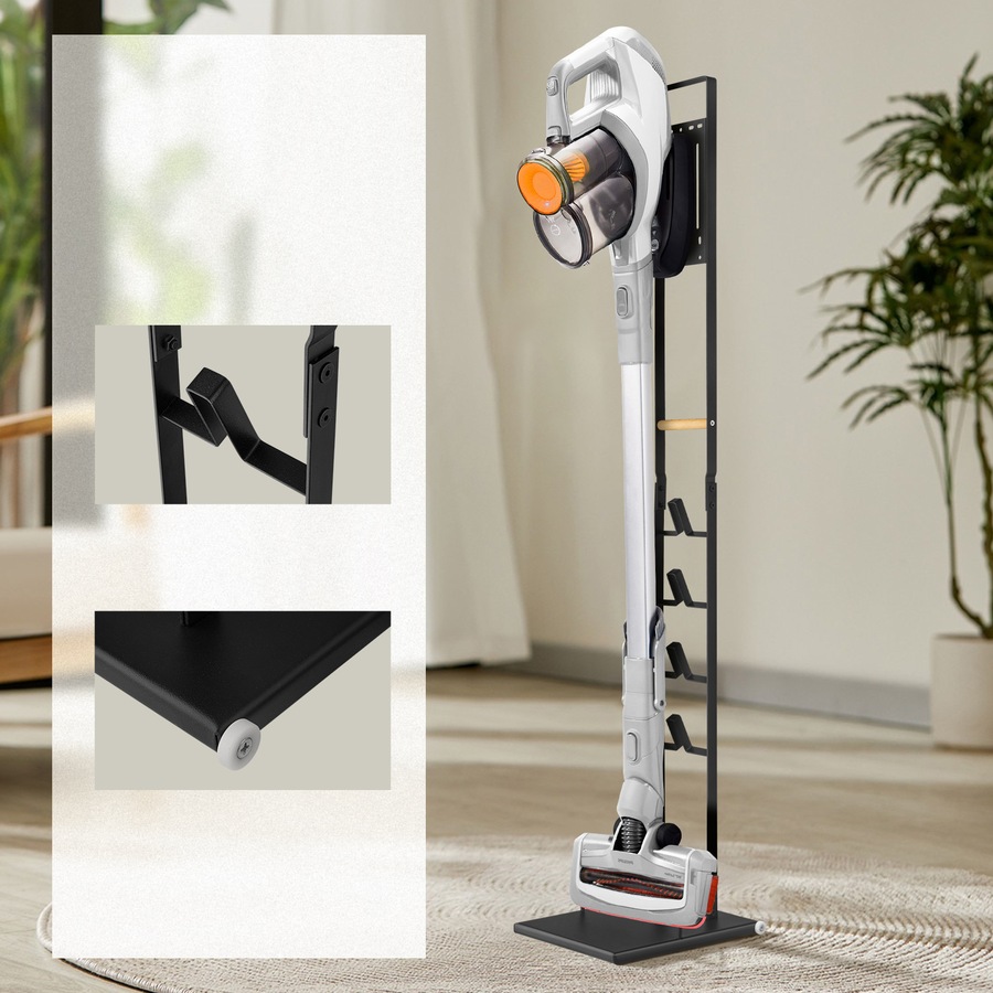 ACA Black Cordless Vacuum Stand Rack Cleaner Free standing Holder For Dyson Xiaomi Iron
