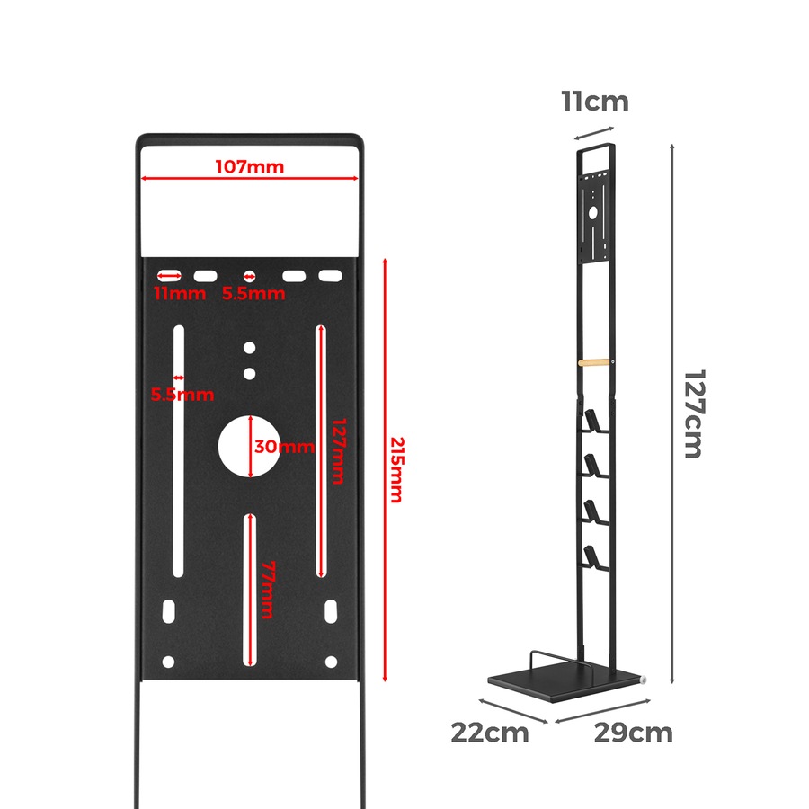 ACA Black Cordless Vacuum Stand Rack Cleaner Free standing Holder For Dyson Xiaomi Iron