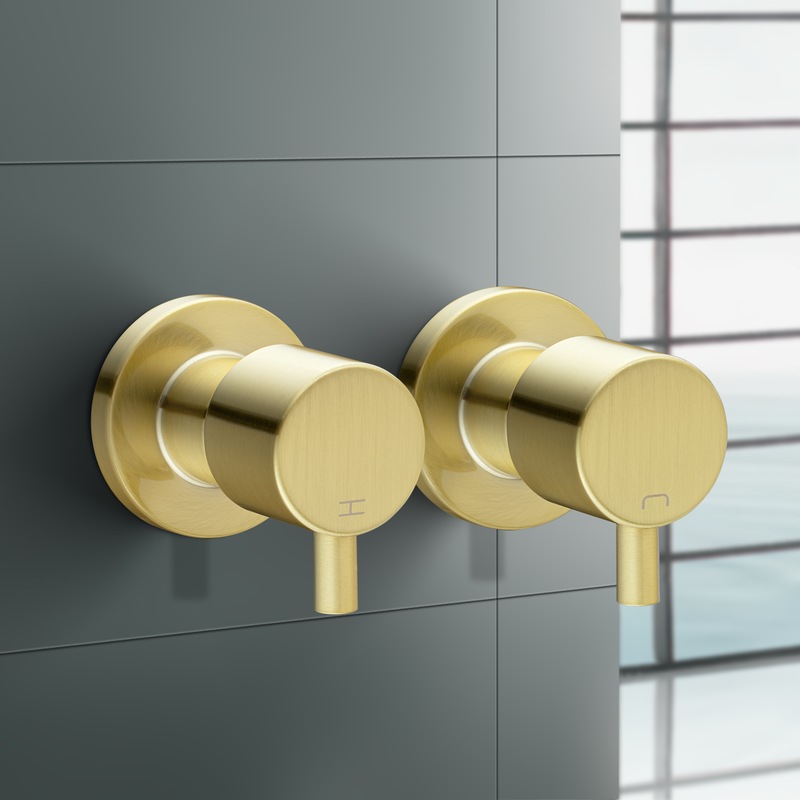 Buy ACA Brushed Gold Bathroom Tap Wall Shower Bathtub Basin H/C Twin ...