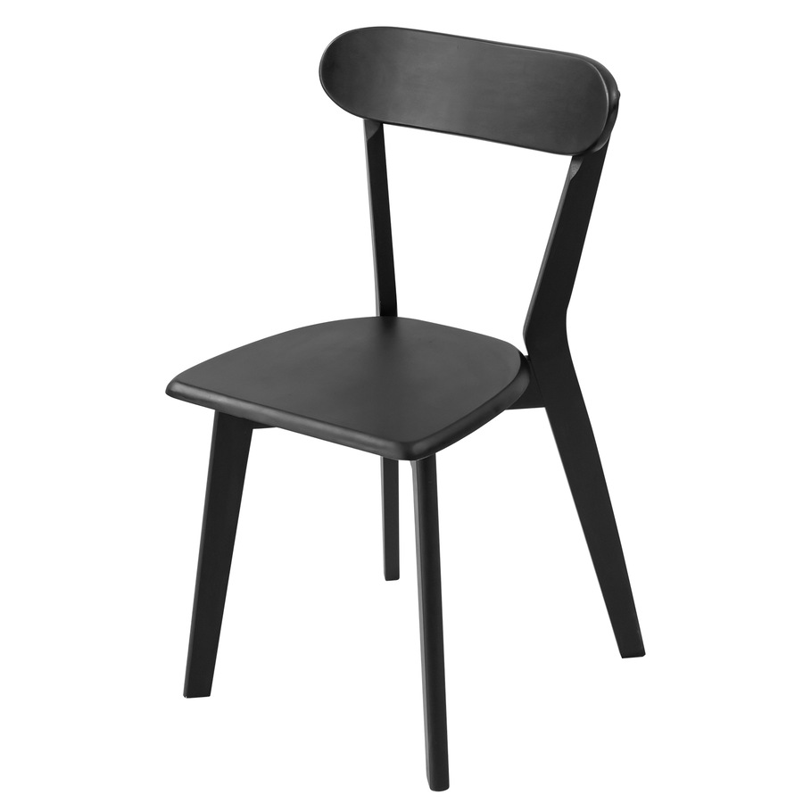 ACA Dining Chairs Set of 2 Solid Wood Black For Kitchen Cafe Lounge Chair