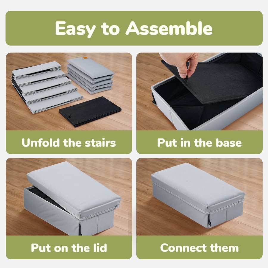 ACA Dog Stairs Storage Box 5 Tiers Dog Pet Ramp Steps for High Bed Couch Sofa