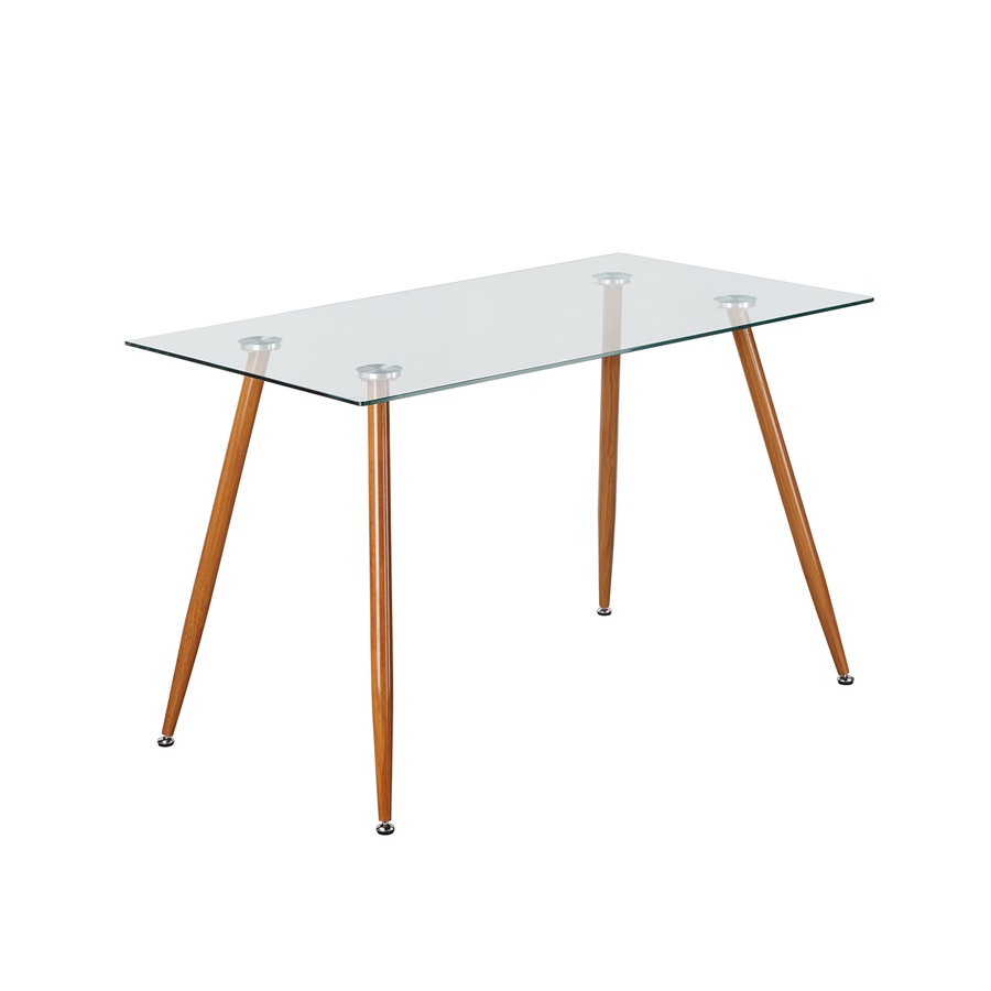 ACA Glass Dining Table 120cm Rectangular Tabletop Kitchen Furniture Cafe Restaurant Walnut
