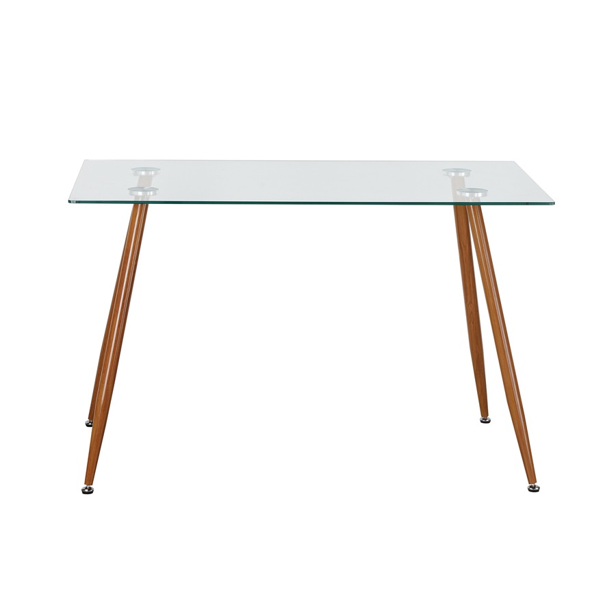 ACA Glass Dining Table 120cm Rectangular Tabletop Kitchen Furniture Cafe Restaurant Walnut