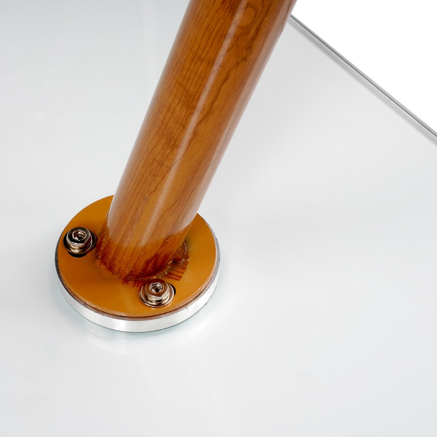 ACA Glass Dining Table 120cm Rectangular Tabletop Kitchen Furniture Cafe Restaurant Walnut