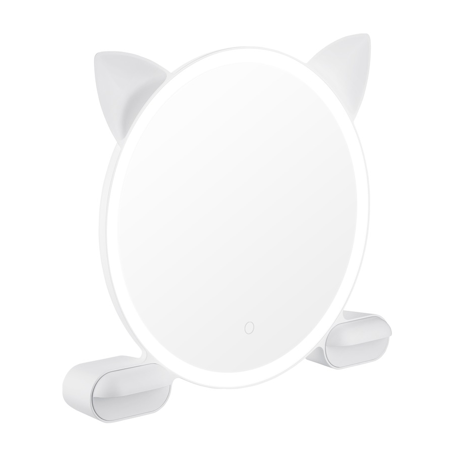 ACA LED Makeup Mirror Cat Ear Vanity Tabletop 3 Colors Light Strip Touch 450mm