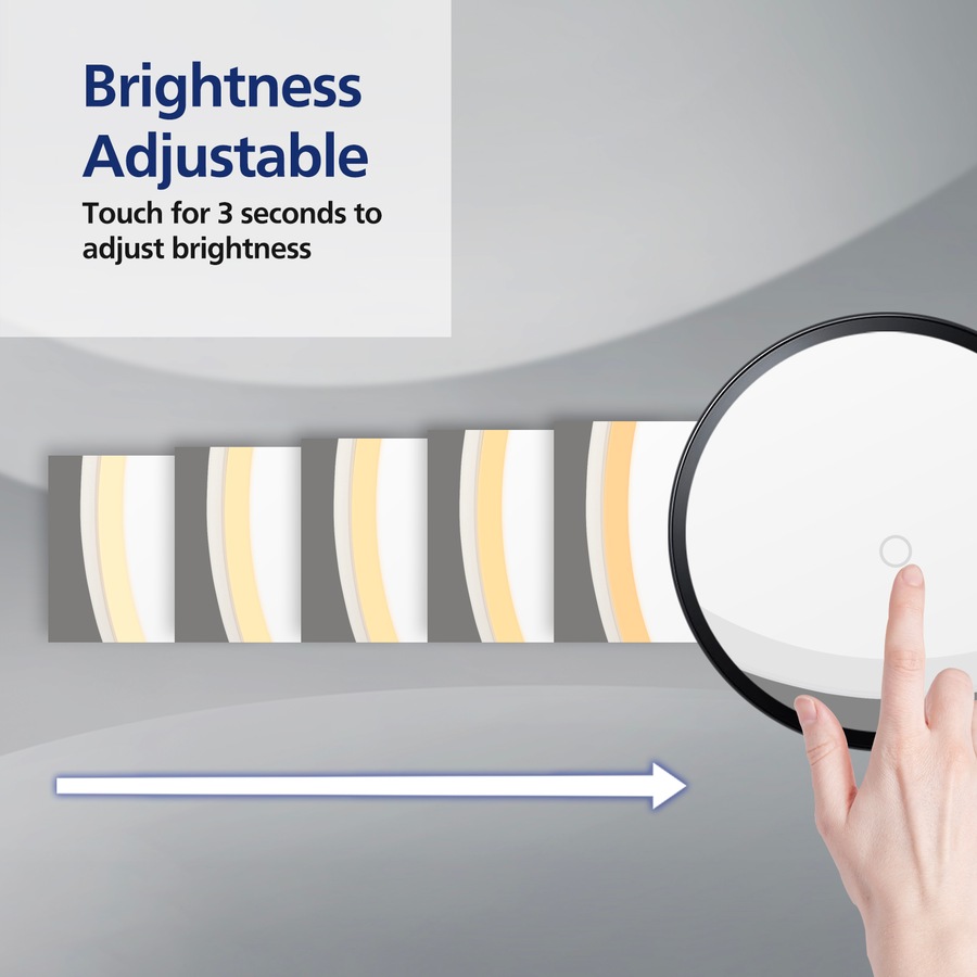 ACA LED Makeup Mirror Cat Ear Vanity Tabletop 3 Colors Light Strip Touch 450mm