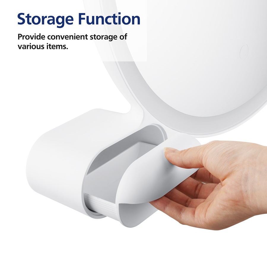 ACA LED Makeup Mirror Cat Ear Vanity Tabletop 3 Colors Light Strip Touch 450mm