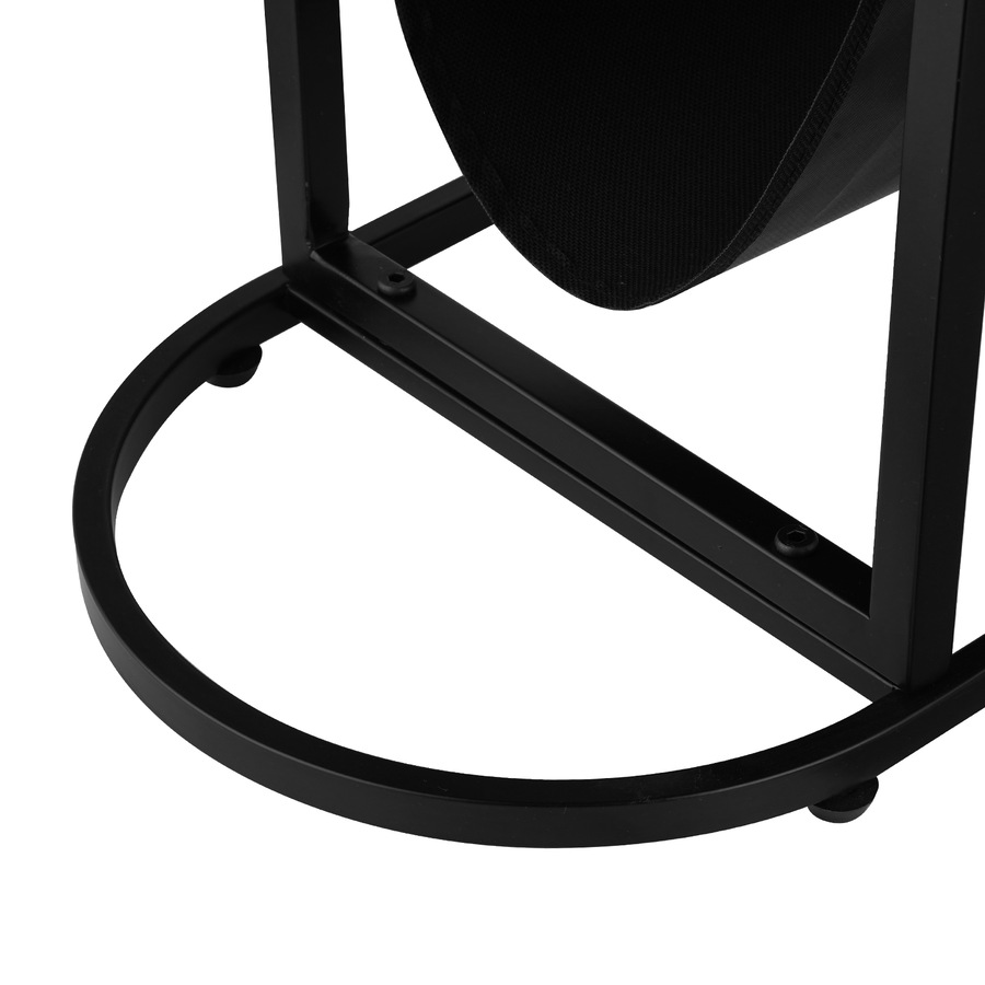 ACA Oval End Table Narrow Glass Side Tables Bedside Table with Magazine Storage Shelves