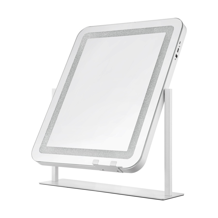 ACA Touch Crystal LED Vanity Tabletop Makeup Mirror Bluetooth 360 Rotation 50x40cm