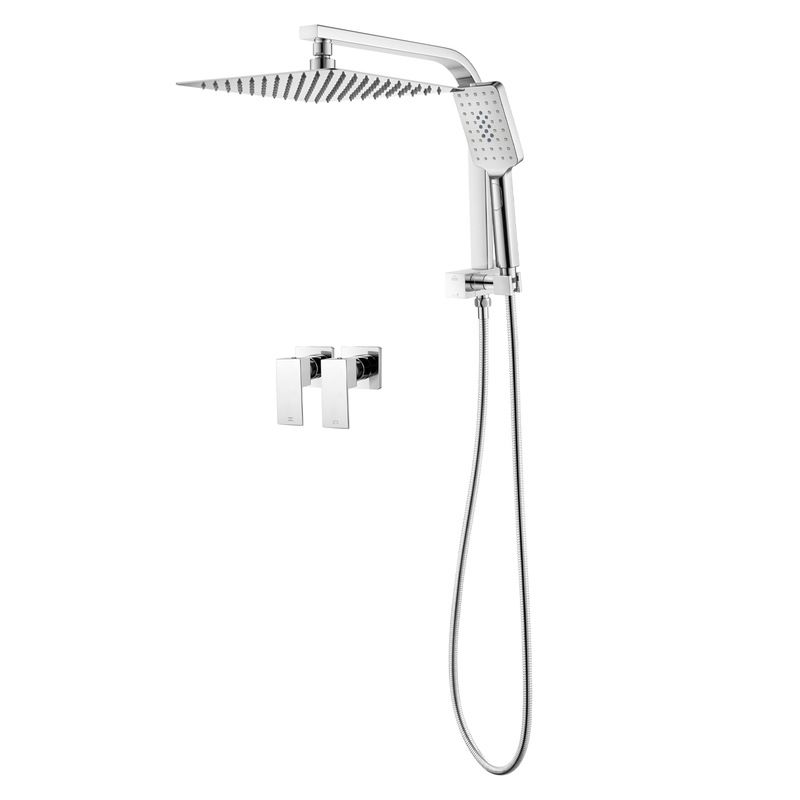 Buy ACA WELS 10" Square Shower Head Set Handheld Gooseneck Arm Diverter
