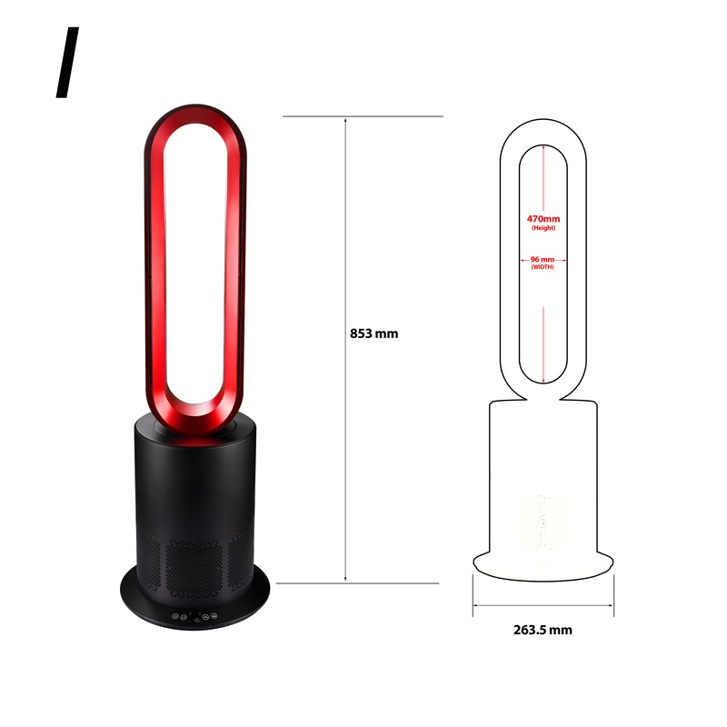 Buy ANGELO Bladeless Fan Cooler Heater Remote Control Airflow Osciallation  Air Purification 9hr Timer 2IN1/3IN1 Home - MyDeal