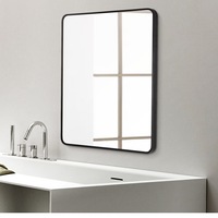 ACA Bathroom Black Framed Rectangular Vanity Makeup Wall Hung Decor Mirror 650x500mm