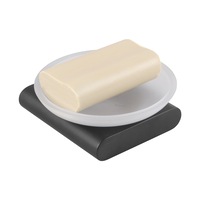 ACA Bathroom Matt Black Glass Soap Dish Holder Wall Mounted Accessories