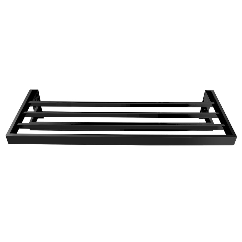 Buy Bathroom Square Towel Shelf Rack Rail Holder Black 600mm MyDeal
