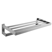 ACA Bathroom Square Towel Shelf Rack Rail Holder Chrome 600mm