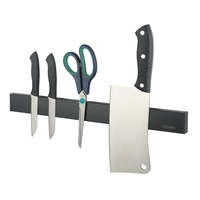 ACA 40CM Black 304 SS Magnet Knife Holder Utensil Rack Wall Mount Tool Shelf