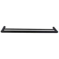 ACA Bathroom Double Towel Rack Towel Rail Black 800mm
