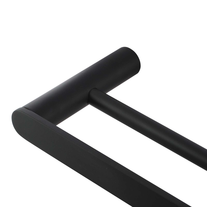 Buy ACA Bathroom Double Towel Rack Towel Rail Black 800mm - MyDeal