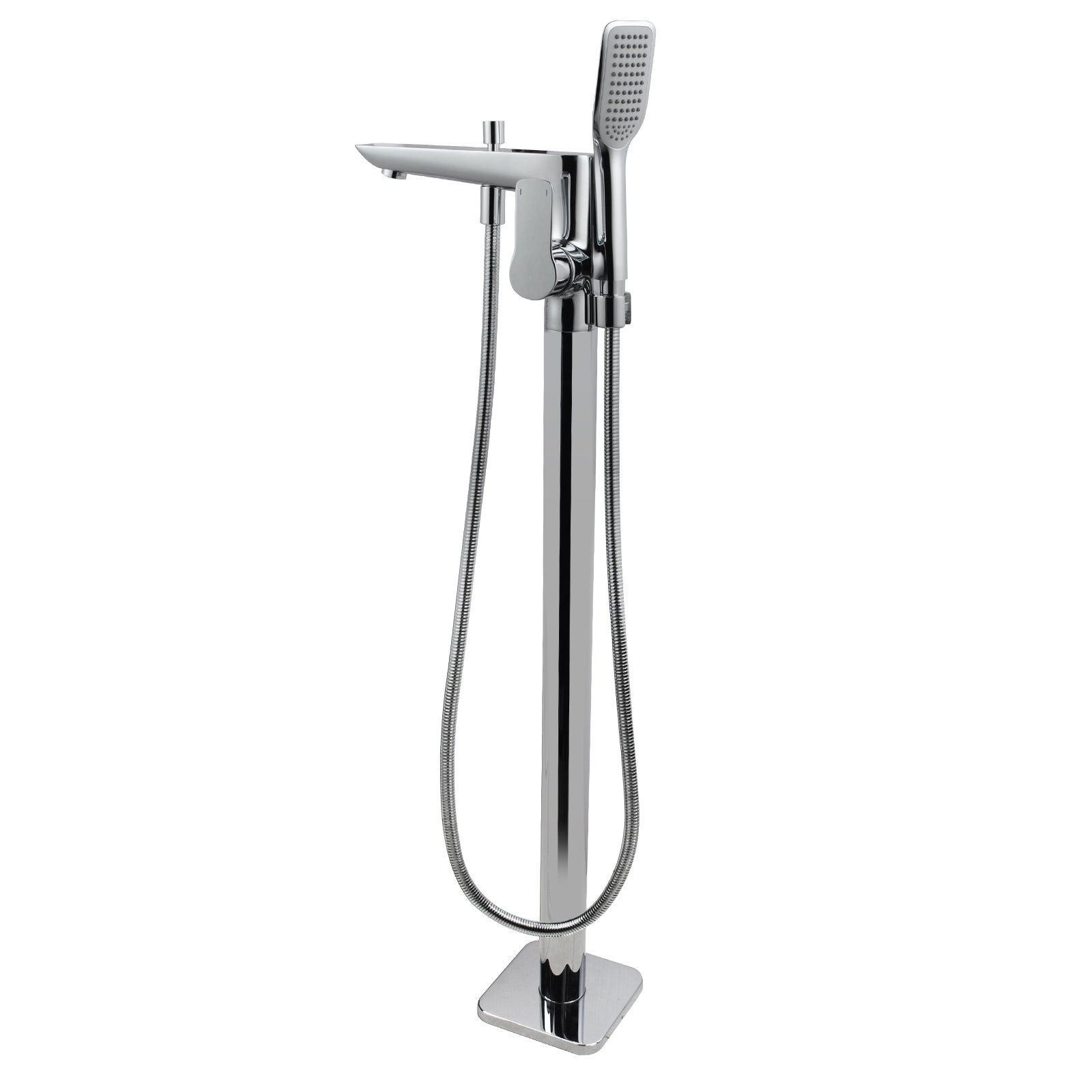 ACA Chrome Freestanding Bathtub Mixer with Handheld Shower Spout Floor Mounted