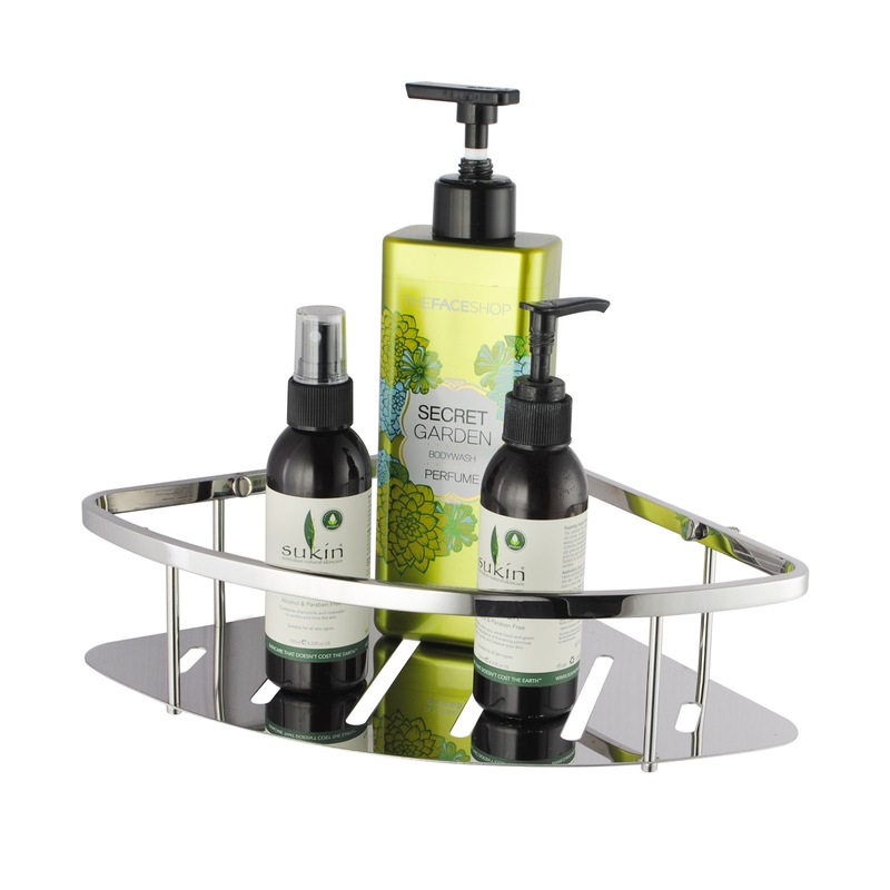Buy ACA Chrome Shower Caddy Corner Storage Shower Shelf Holder MyDeal