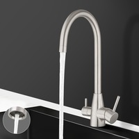 ACA Euro Round Brushed Stainless Steel 3 Ways Kitchen Sink Filter Mixer Tap Faucet