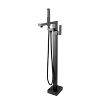 ACA Freestanding Bath Mixer Spout Handheld Spray Head Tap Black Square