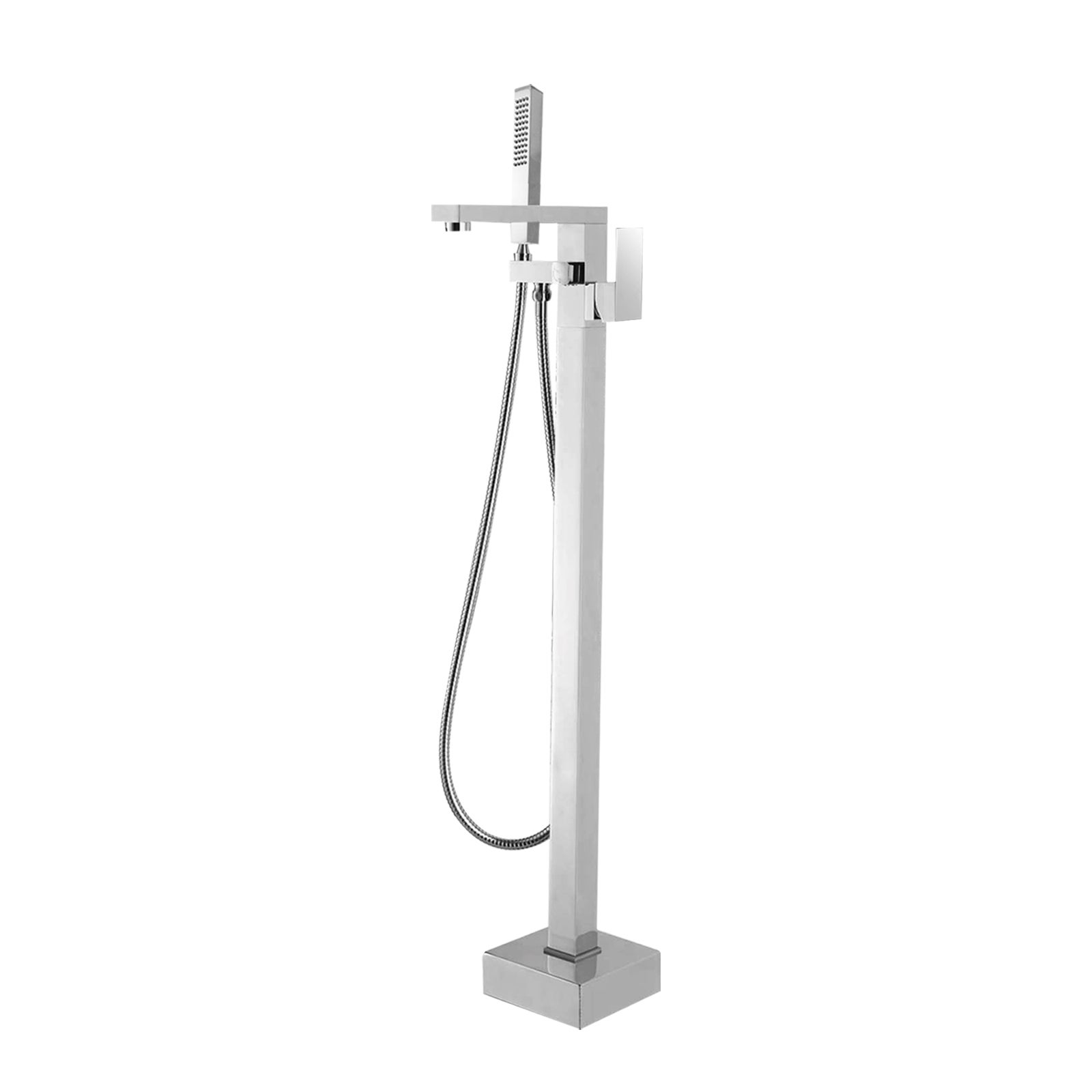 ACA Freestanding Bath Mixer Spout w/ Handheld Shower Head Square