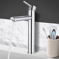 ACA Round Bathroom Taps Tall Basin Mixer Tapware Faucet Brass WELS Silver