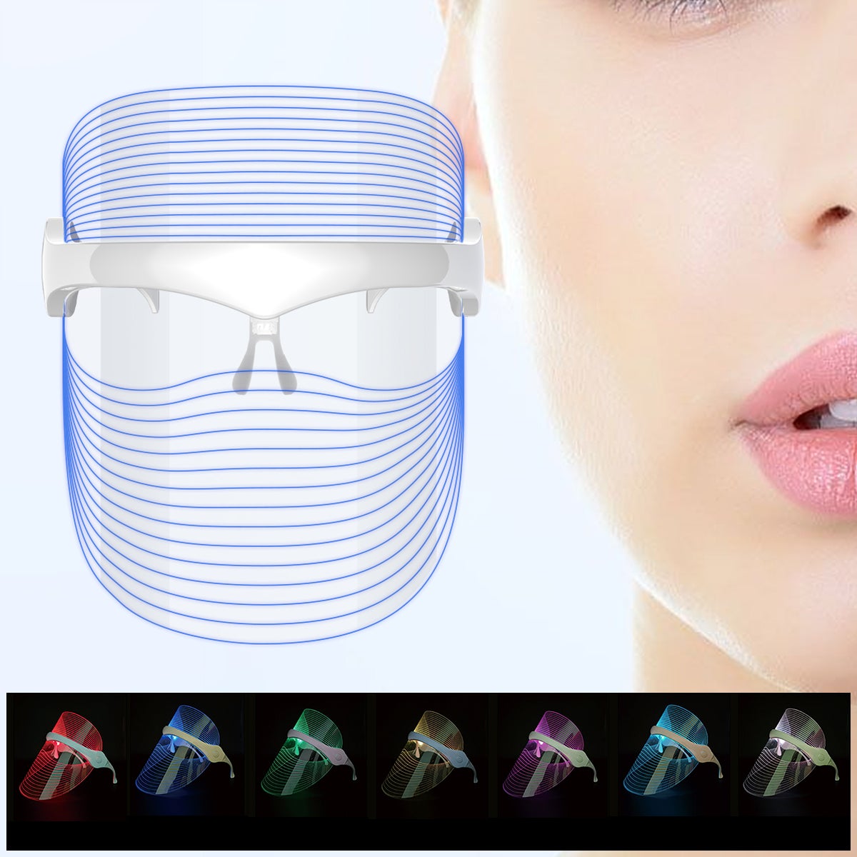 LED Photon Light Face Skin Therapy Mask Wrinkle Acne Removal Moisturizing Skincare Beauty Device 7 colours Skin care