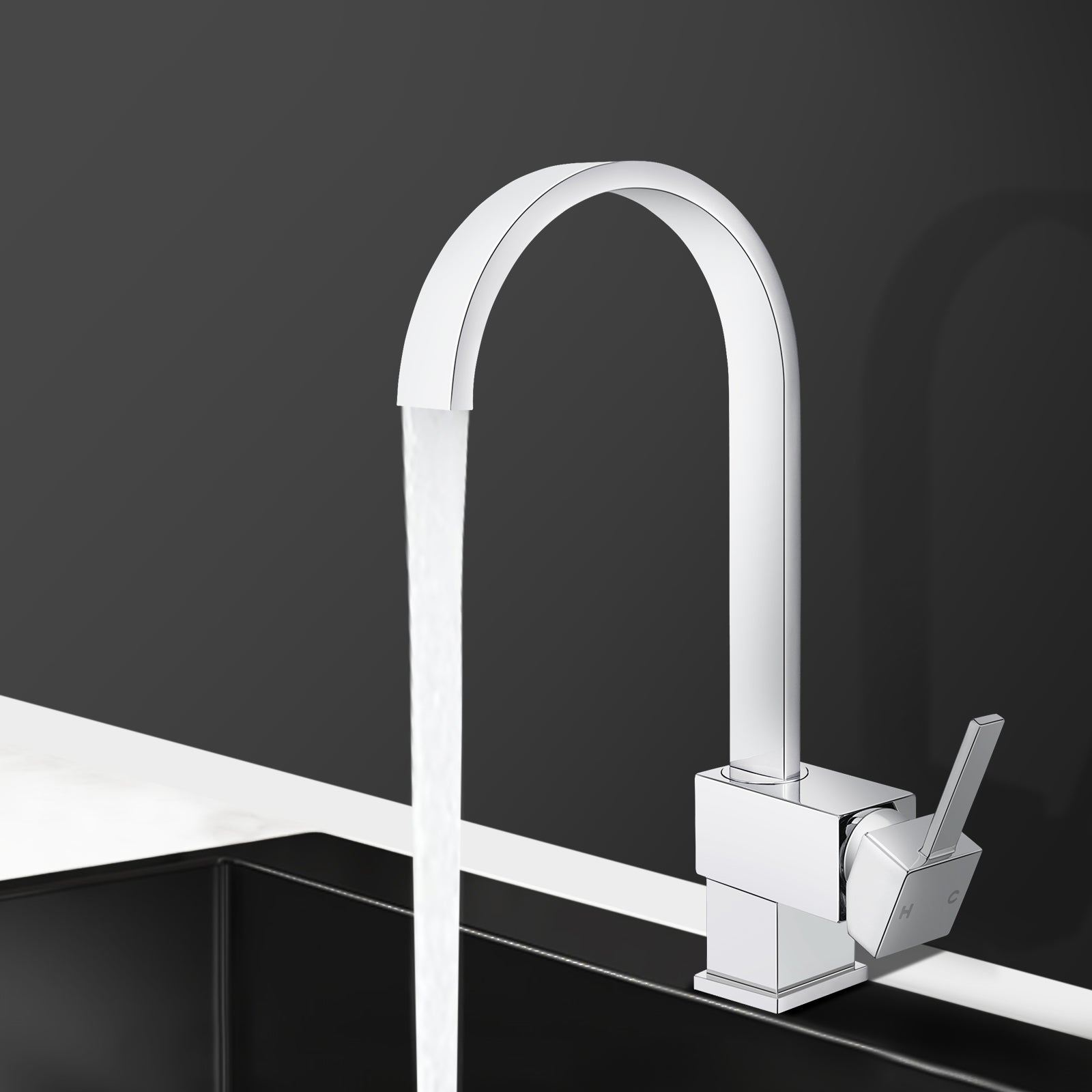 ACA Kitchen Mixer Tap Laundry Sink Brass Chrome 360 degree Swivel Spout Watermark WELS