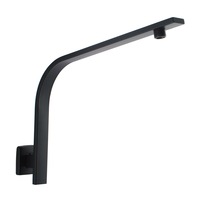 ACA Matte Black Gooseneck Square Wall Shower Arm for Shower Head