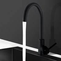ACA Kitchen Mixer Tap Round Faucet Bath Sink Swivel WELS Black